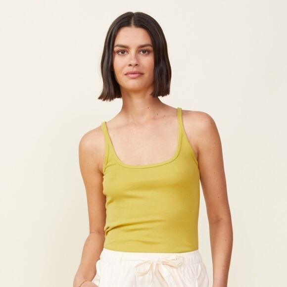 MONROW Rib Strappy Tank Casual Stretch Cotton Willow NWT Size XS‎ - Picture 6 of 7